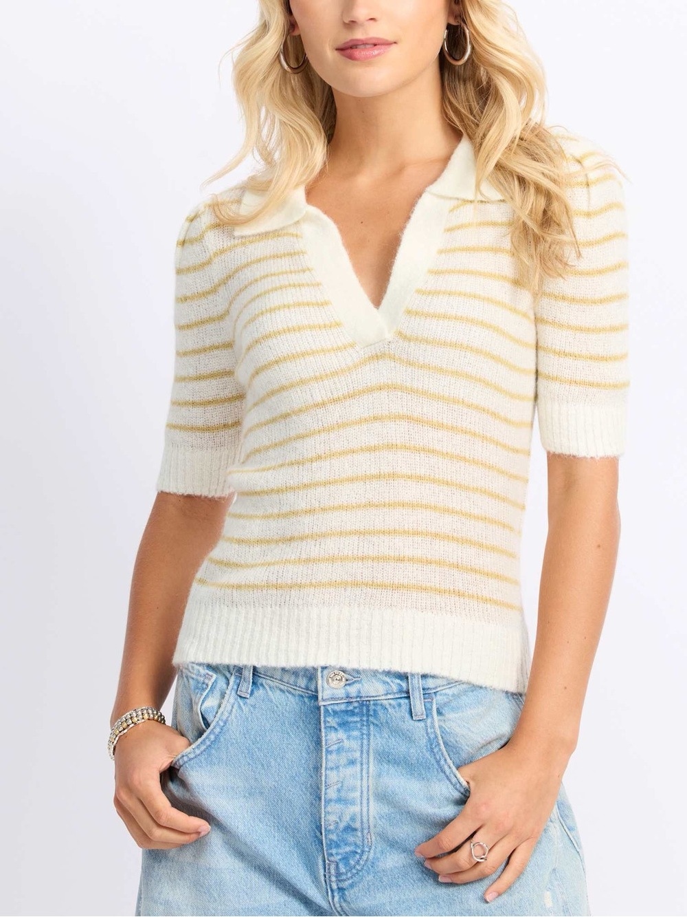 Pistola Billie Striped Polo Sweater